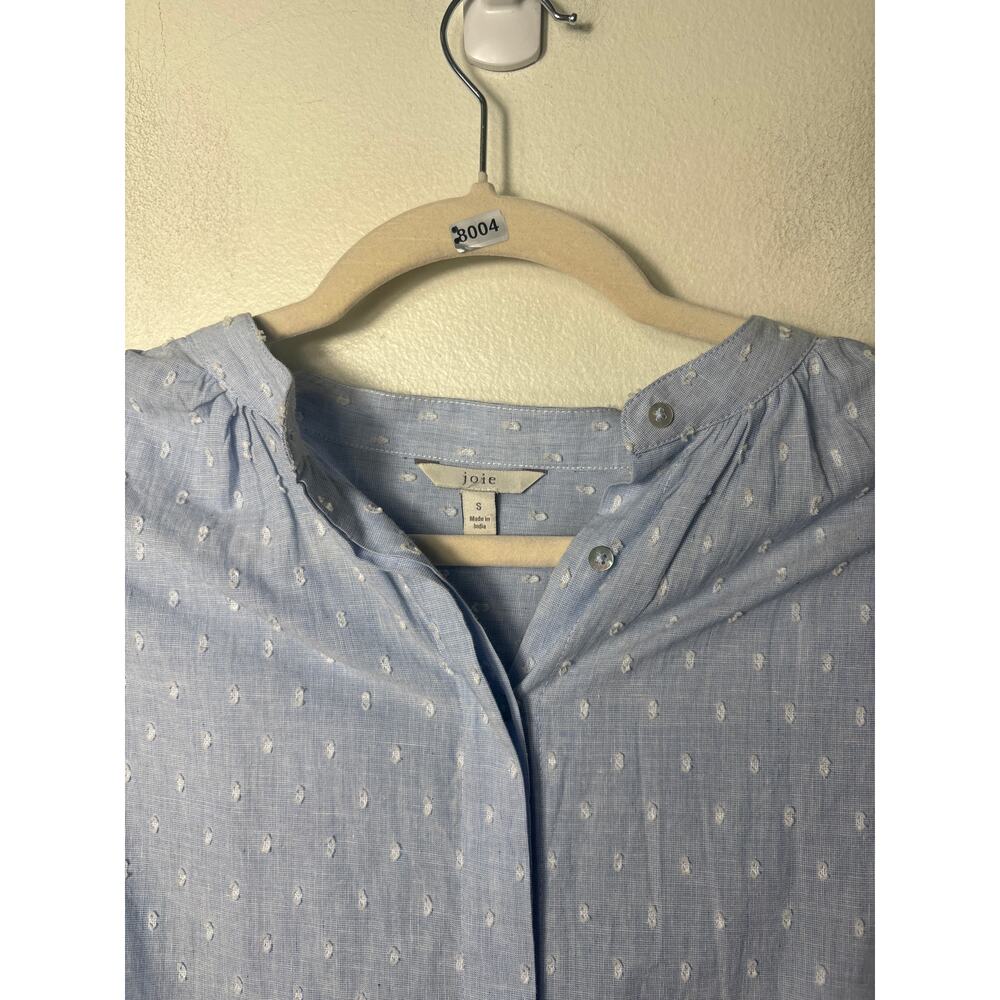 Joie Light Blue Long Sleeve Textured Cotton Button Up Shirt Sz S - Picture 3 of 4